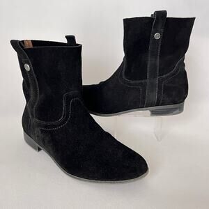 Frye & Co Sarah Shortie Ankle Bootie Boot Black Suede